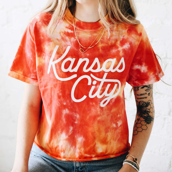 KC Watercolor Tie Dye Beanie - Red & Yellow - Carly Rae Studio