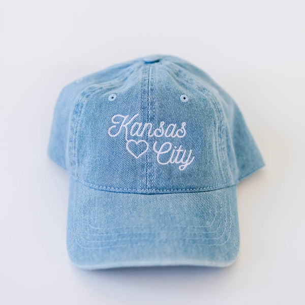 Kansas City Embroidered Heart Hat - Red - Carly Rae Studio