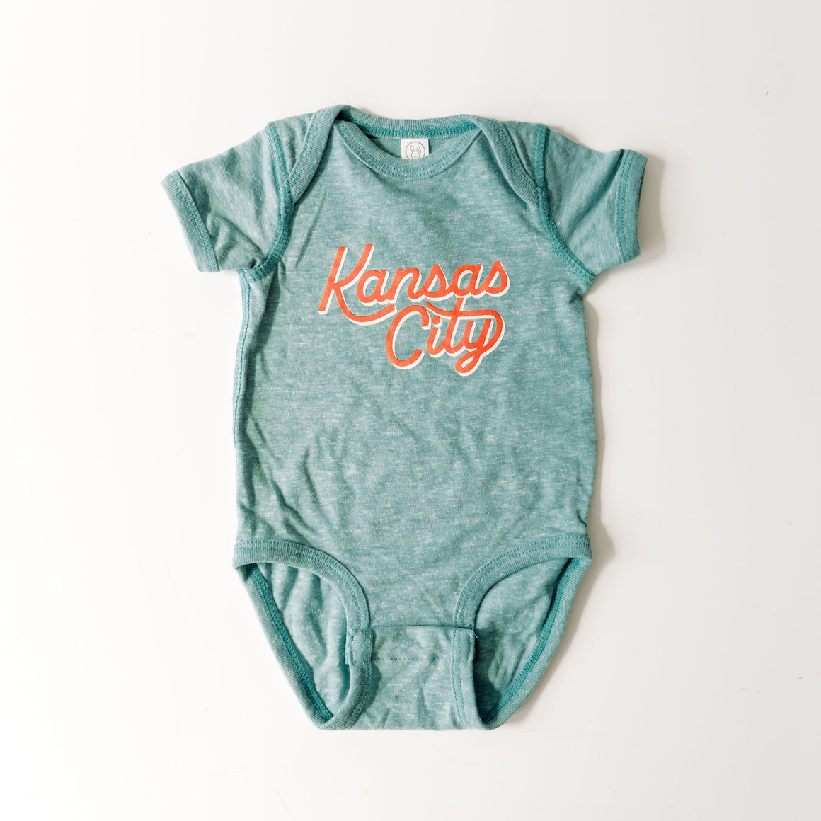 Kansas City Script Onesie - Teal & Red