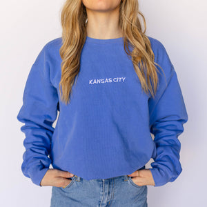 Kansas City Embroidered Sweatshirt - Blue