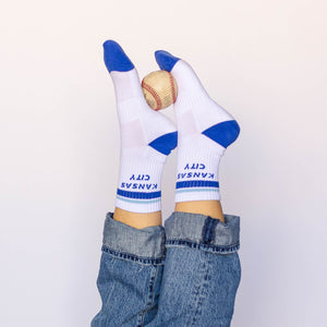 Kansas City Crew Socks - White w/ Blue