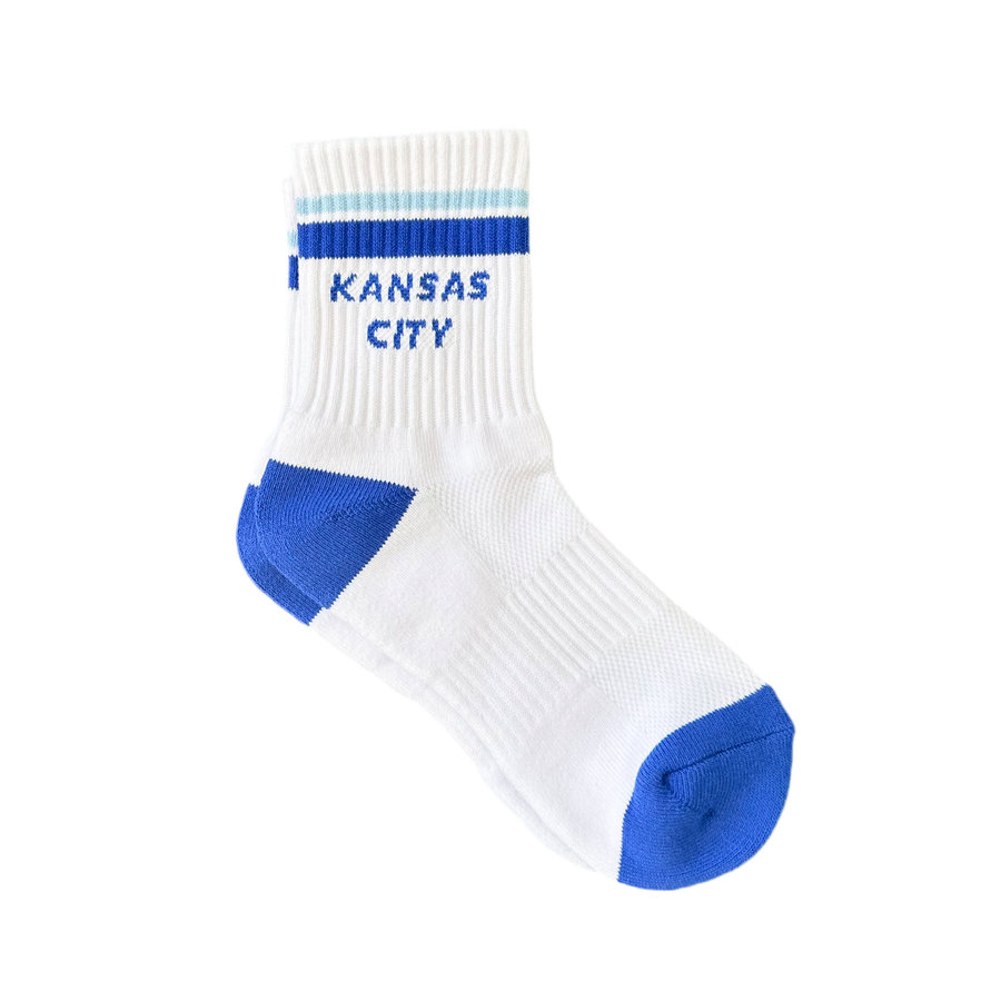 Kansas City Crew Socks - White w/ Blue