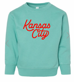 Kansas City Script Sweatshirt - Teal - Kids