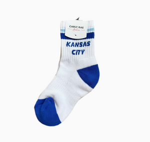 Kids Kansas City Crew Socks - White w/ Blue