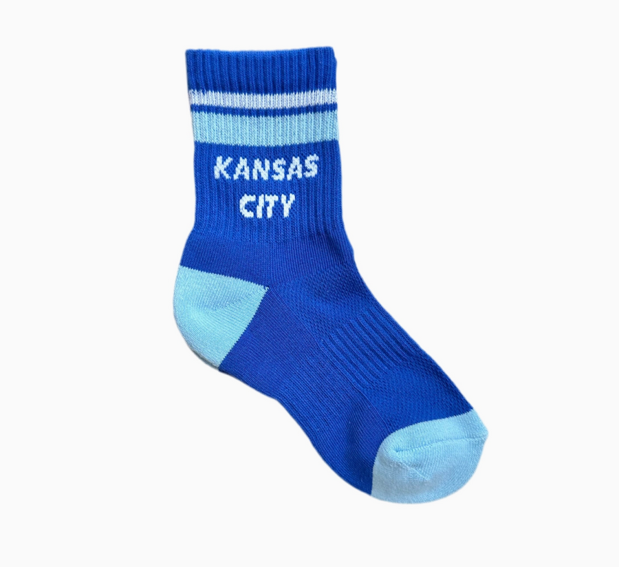 Kids Kansas City Crew Socks - Blue w/ White