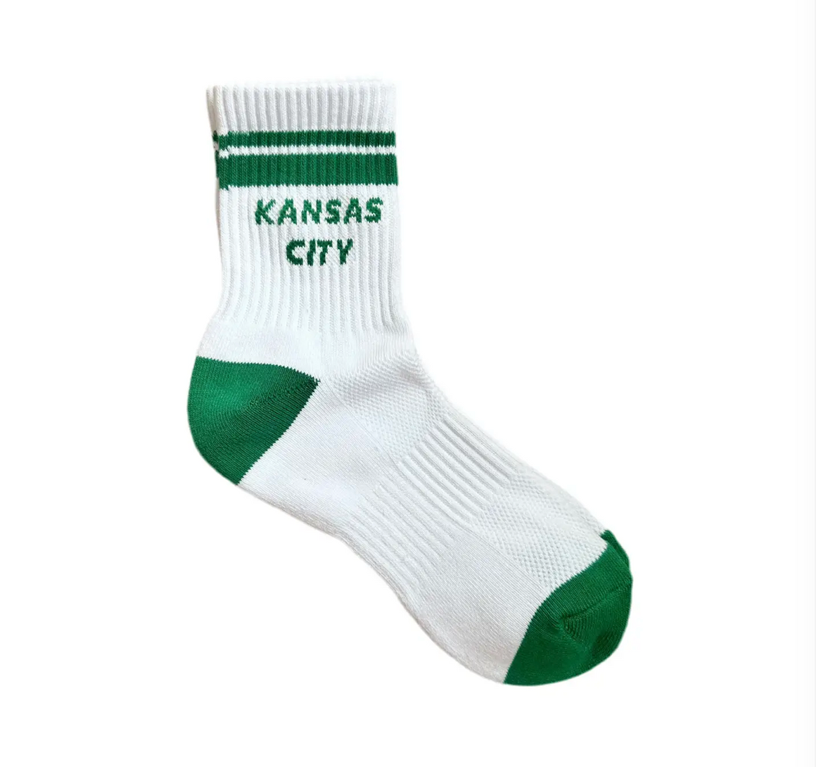 Kansas City Crew Socks - White w/ Green