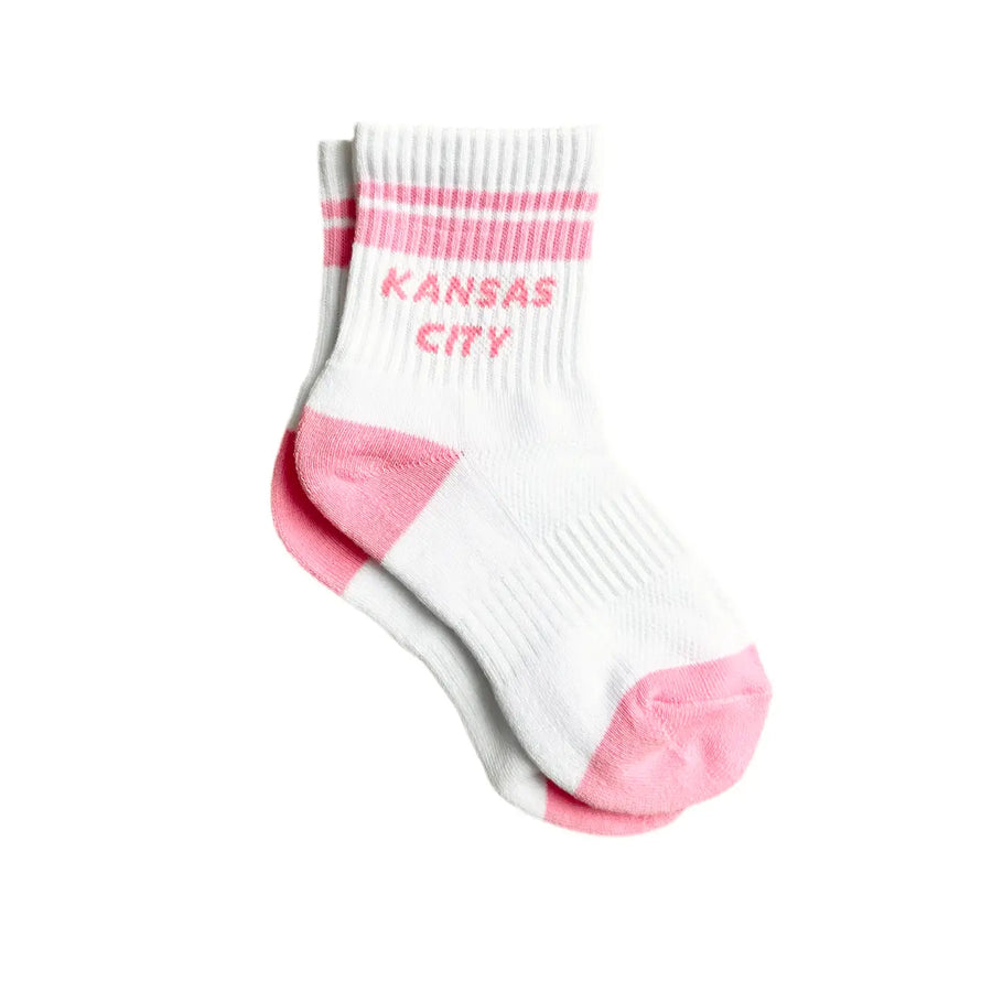 Kansas City Crew Socks - White w/ Pink