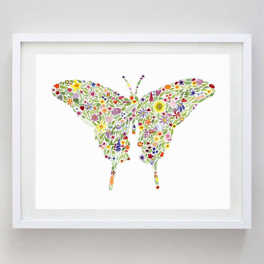 Butterfly Floral Collage Print