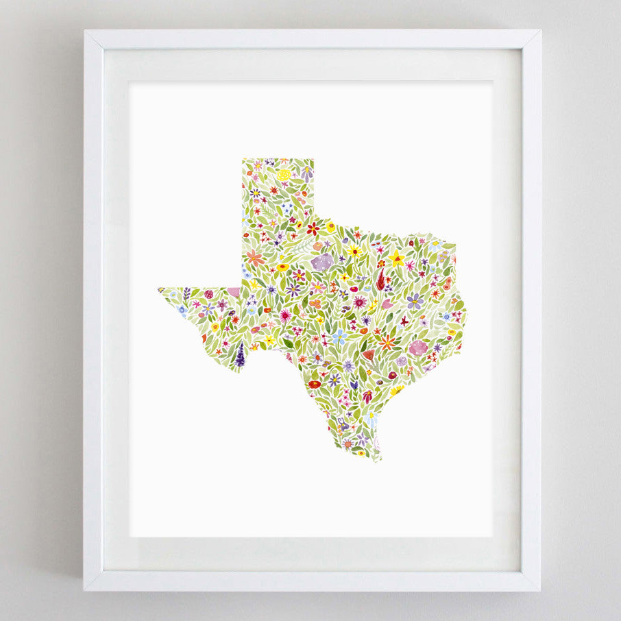 art print - texas floral watercolor print - carly rae studio